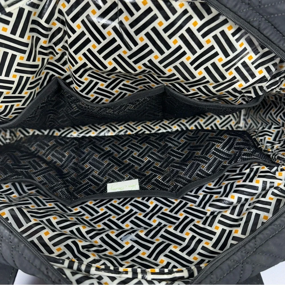 Vera Bradley Stroll Around Baby Diaper Bag | Black | Quilted Tote Handbag Travel